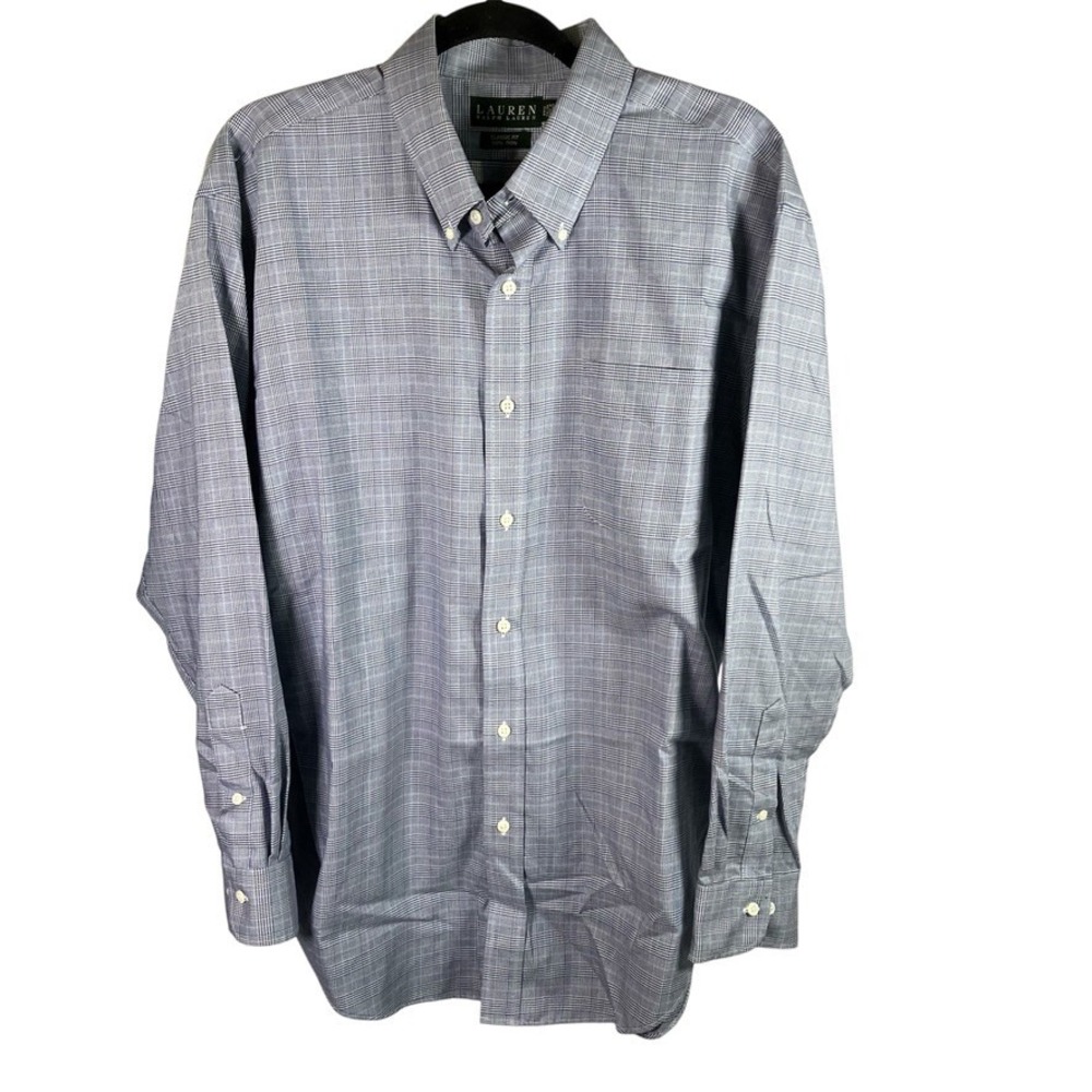 Lauren Ralph Lauren Men 17 1/2 34/35 Classic Fit Non‎ Iron Plaid Button Down